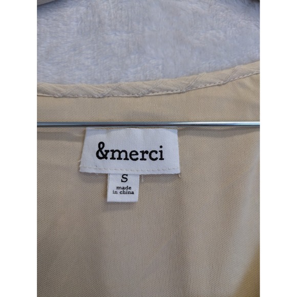 &merci Beige Striped Gauze Tiered Maxi Dress Size S - Picture 6 of 11